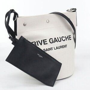 Saint Laurent Bucket Bag 2-Way Rive Gauche Faaaz Canvas